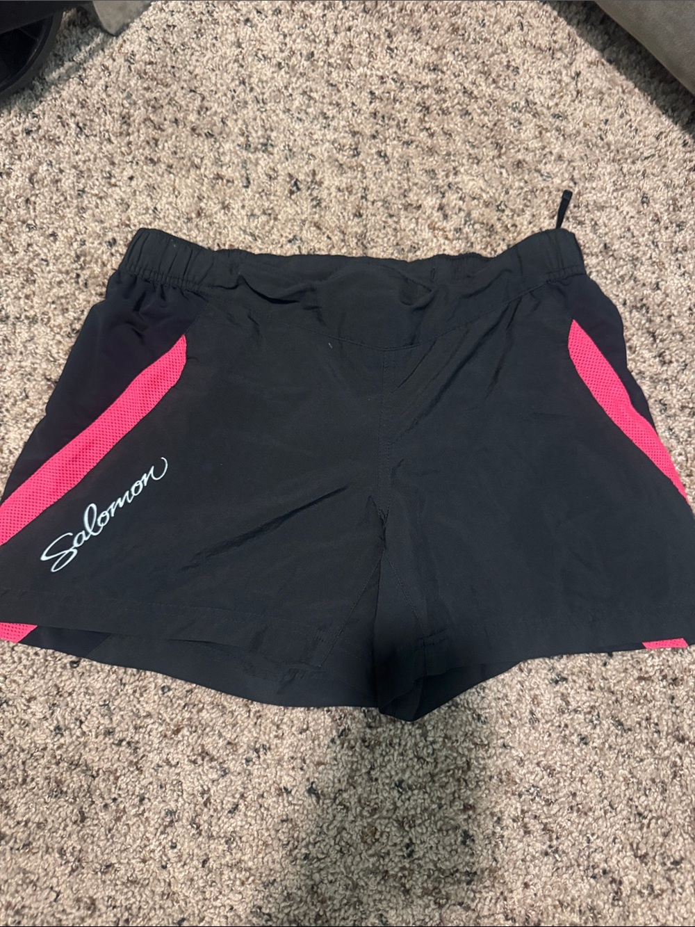 Salomon Black Trail running Shorts with Pink Accents size Small